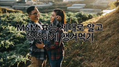 MSM 효능 제대로 알고 똑똑하게 챙겨먹기! 💪✨